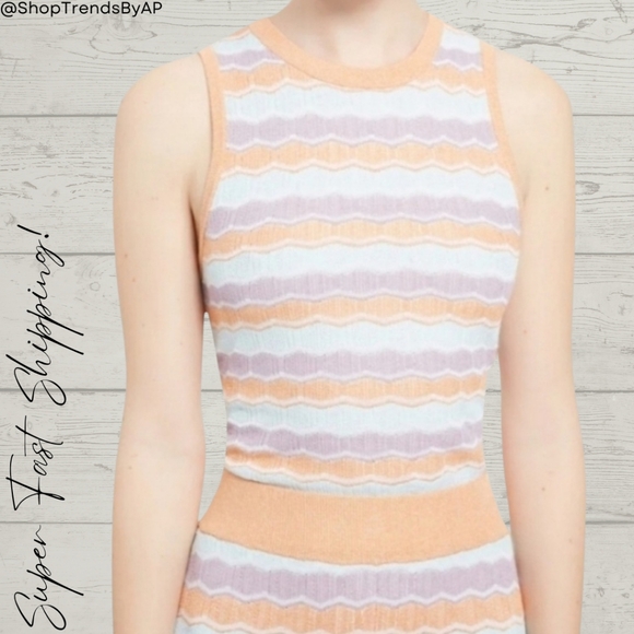 Alice + Olivia Antonella Pastel Knit Tank Top - Picture 1 of 8
